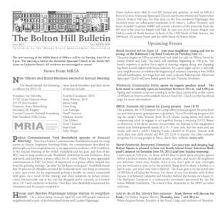 The Bolton Hill Bulletin Vol. XXXXI No6 June[removed]Published by the Mount Royal Improvement Association