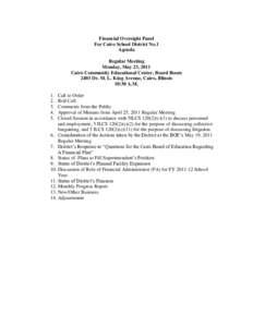 Financial Oversight Panel For Cairo School District No.1 - May 23, 2011