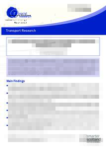Transport Research Research Findings No: Tackling the Abuse of Off-Street Parking for People With Disabilities in Scotland