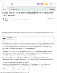 Songs of Sufi love from a Hindustani voice anchored in Minnesota | Minnesota Public Radio News