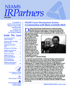 NIAMS  IRPartners Winter[removed]A newsletter for