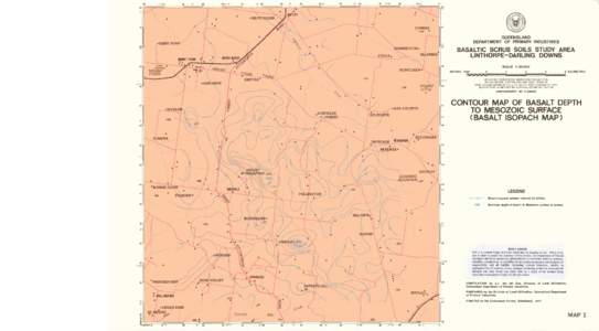 Linthorpe-Darling Downs Basaltic Scrub Study Area Contour Map