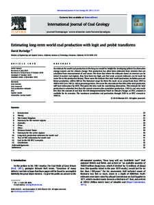 Estimating long-term world coal production with logit and probit transforms