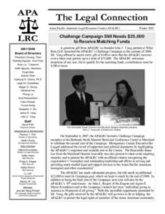 APA August, 2002 The Legal Connection Asian Pacific American Legal Resource Center (APALRC)