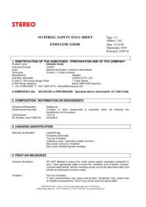 STEREO MATERIAL SAFETY DATA SHEET ETHYLENE OXIDE Page: 1/5 Edition: 1AU