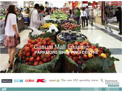 Casual Mall Leasing PARKMORE SHOPPING CENTRE Plus over 100 speciality stores  Parkmore Shopping Centre