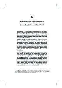 12 Administration and Compliance Jonathan Shaw, Joel Slemrod, and John Whiting∗ Jonathan Shaw is a Senior Research Economist at the IFS. His research focuses on the evaluation of education and labour market programmes,