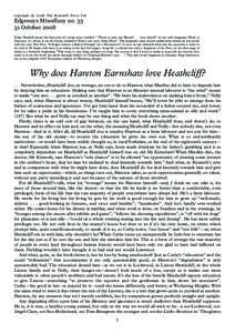 copyright © 2008 The Brynmill Press Ltd  Edgeways Miscellany noOctoberDuke Maskell issued the first part of a long essay entitled “ ‘There is only one Brontë’ . . . but which?” in our web magazin