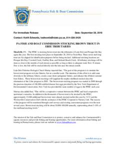 For Immediate Release  Date: September 28, 2010 Contact: Keith Edwards, [removed], [removed]