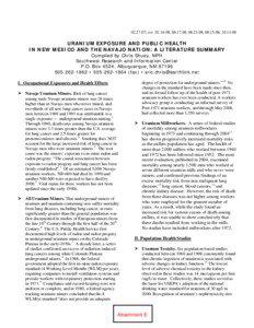 Uranium mining in the United States / Chemical elements / Soil contamination / Radon / Uranium mining / Building biology / Uranium / Depleted uranium / Navajo people / Chemistry / Matter / Physics