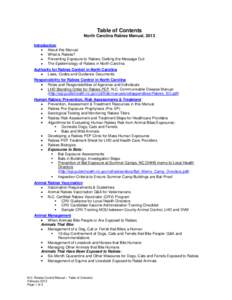North Carolina Rabies Control Manual[removed]Printable Table of Contents