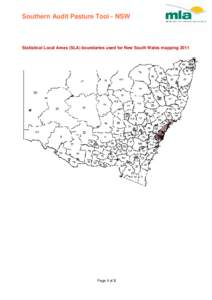Southern Audit Pasture Tool - NSW  Statistical Local Areas (SLA) boundaries used for New South Wales mapping 2011 Page 1 of 3