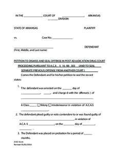 IN THE ______________ COURT OF ________________, __ _____ DIVISION STATE OF ARKANSAS vs.