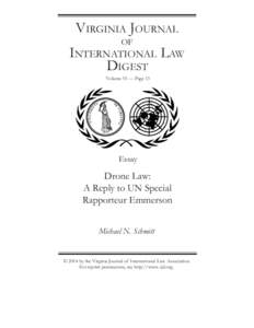 VIRGINIA JOURNAL OF INTERNATIONAL LAW DIGEST O