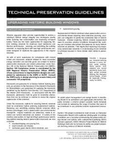 TECHNICAL PRESERVATION GUIDELINES APRIL 2009 upgrading historic building windows Caroline Alderson