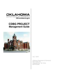 CDBG PROJECT Management Guide July 7, 2014  Oklahoma Department of Commerce