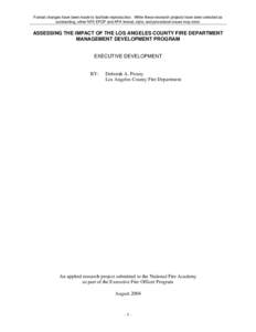 Format changes have been made to facilitate reproduction. While these research projects have been selected as outstanding, other NFA EFOP and APA format, style, and procedural issues may exist. ASSESSING THE IMPACT OF TH