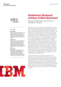 IBM Software IBM Collaboration Solutions Energieversorgung  Stadtwerke Stralsund