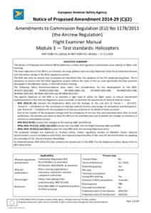 European Aviation Safety Agency  Notice of Proposed AmendmentC)(2) Amendments to Commission Regulation (EU) Nothe Aircrew Regulation) Flight Examiner Manual