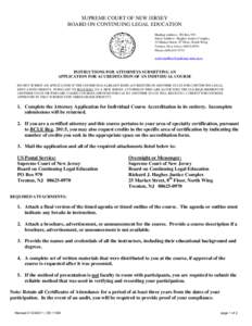 Attorney Application for Individual Course Accreditation