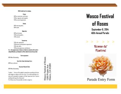 2014 Guidelines for Judging  Wasco Festival of Roses  Floats: