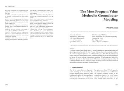 Probability and statistics / Estimation theory / Mathematical optimization / Hydrology / Aquifers / Groundwater model / Hydrogeology / MODFLOW / Least squares / Statistics / Regression analysis / Science