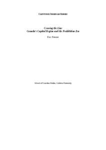 Prohibition / Ontario Temperance Act / Ontario / Hull /  Quebec / Temperance movement / National Capital Region / Ottawa / Gatineau / Canada / Prohibition in Canada / Canada Temperance Act