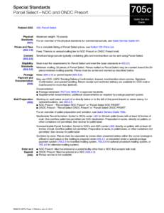 QSG 705c Parcel Select NDC and ONDC Presort