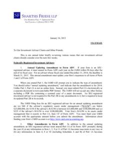 Financial services / 76th United States Congress / Investment Advisers Act / Financial adviser / Registered Investment Advisor / Investment Advisor / Hedge fund / Accredited investor / Management fee / Financial economics / Investment / Finance