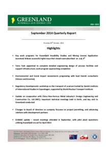 Microsoft Word - Q3_2014 Quarterly Activity Report Draft