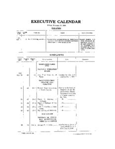 EXECUTIVE CALENDAR Friday, February 27, 1948 TREATIES Date of Calendar No.