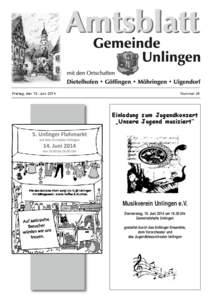 Freitag, den 13. Juni[removed]Nummer 24 Einladung zum Jugendkonzert „Unsere Jugend musiziert“