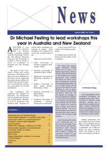 News March 2000 Vol 13 No 1 Dr Michael Festing to lead workshops this year in Australia and New Zealand