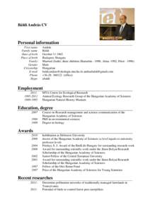 HUNGARY_Baldi Andras _2012_IPBES CV