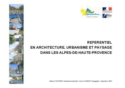 REFERENTIEL  EN ARCHITECTURE, URBANISME ET PAYSAGE DANS LES ALPES-DE-HAUTE-PROVENCE