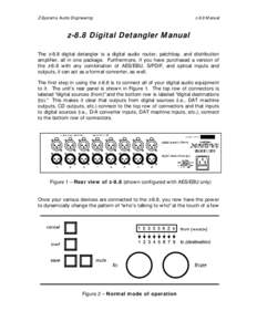 Z-Systems Audio Engineering  z-8.8 Manual z-8.8 Digital Detangler Manual The z-8.8 digital detangler is a digital audio router, patchbay, and distribution
