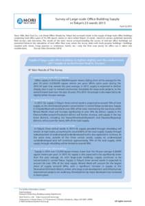 Survey of Large-scale Office Building Supply in Tokyo’s 23 wards 2015  April 22,2015  Since 1986, Mori Trust Co., Ltd. (Head Office: Minato-ku, Tokyo) has surveyed trends in the supply of large-scale office buildings