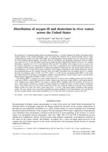 HYDROLOGICAL PROCESSES Hydrol. Process. 15, 1363– DOI: hyp.217 Distribution of oxygen-18 and deuterium in river waters across the United States
