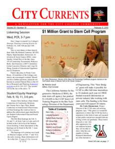 CityCURRENTS A Newsletter  Volume 25 • Number 19