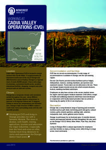 WORKING AT:  CADIA VALLEY OPERATIONS (CVO)  Location