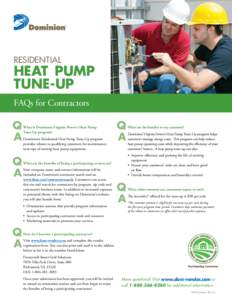 Residential  Heat Pump Tune-Up FAQs for Contractors