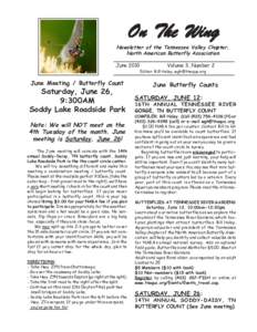 On The Wing  Newsletter of the Tennessee Valley Chapter, North American Butterfly Association June 2010