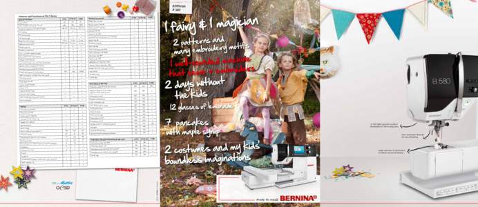 BERNINA B 580 General Functions  B 550 QE