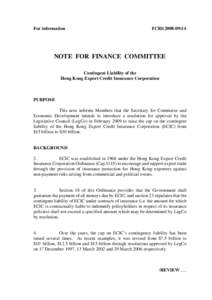 For information  FCRI[removed]NOTE FOR FINANCE COMMITTEE Contingent Liability of the