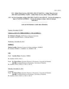 Series / Television / Copyright collection societies / Canadian copyright law / Society of Composers /  Authors and Music Publishers of Canada / CSI: Miami / CSI / Pandora Radio / CSI: Crime Scene Investigation / CSI: NY / Entertainment