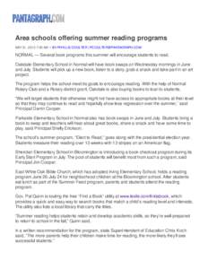 Area schools offering summer reading programs