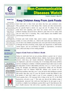 NCD Watch May[removed]Keep Children Away From Junk Foods