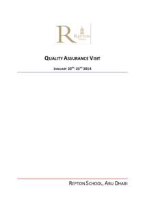 QUALITY ASSURANCE VISIT JANUARY 22ND-23RD 2014 REPTON SCHOOL, ABU DHABI  Page