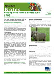 Keeping ovine Johne’s disease out of a flock August 2004 AG0965 ISSN[removed]