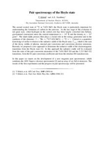 Pair spectroscopy of the Hoyle state T. Kib´edi1 and A.E. Stuchbery1 1 Department of Nuclear Physics, R.S.P.E., The Australian National University, Canberra ACT 0200, Australia